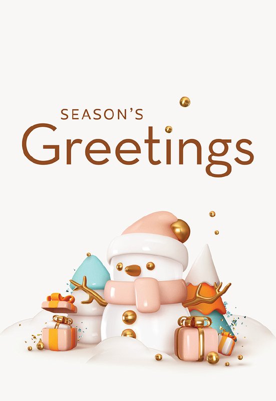 Snowman card front